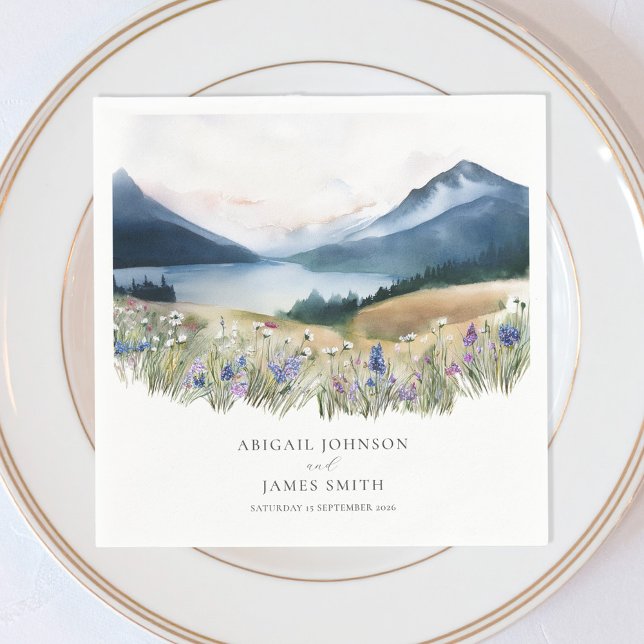 Rustic Mountain Bröllop Pappersservett (Skapare uppladdad)