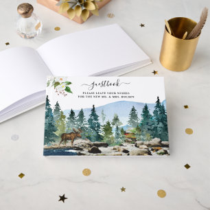 Rustic Mountain Camping Thabel Bröllop Guest Bok