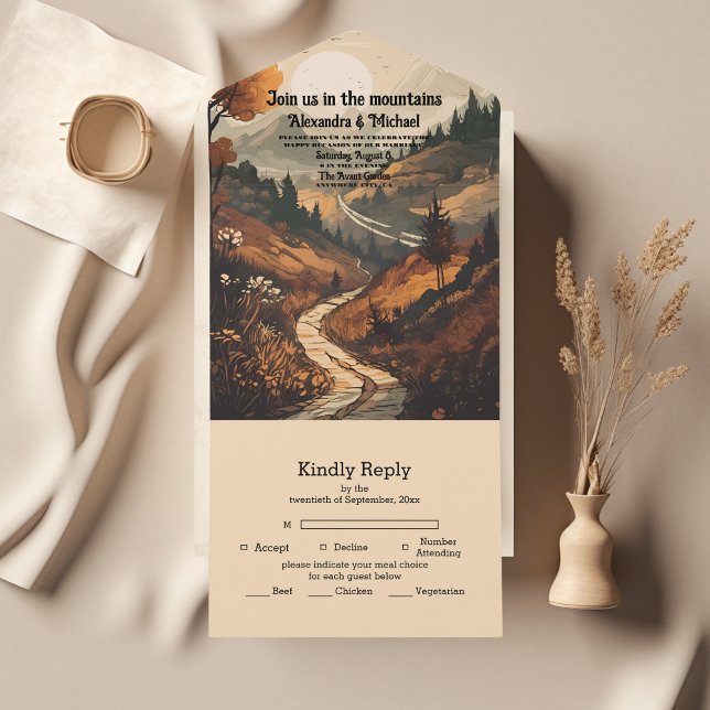 Rustic Mountain Forest Evergreen Bröllop (Skapare uppladdad)