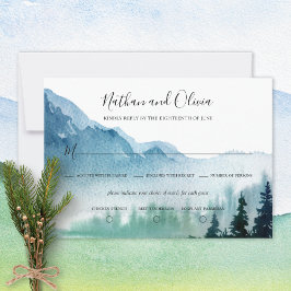Rustic Mountain Gräs Träd Bröllop OSA Card Inbjudningar