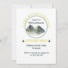 Rustic Mountain Helg Bachelorette Party Inbjudningar