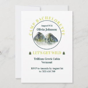 Rustic Mountain Helg Bachelorette Party Inbjudningar