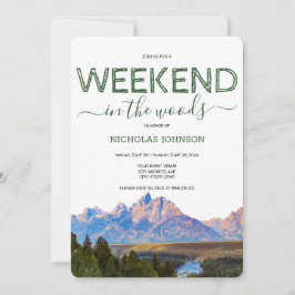 Rustic Mountain Helg i Skogen Bachelor Inbjudningar