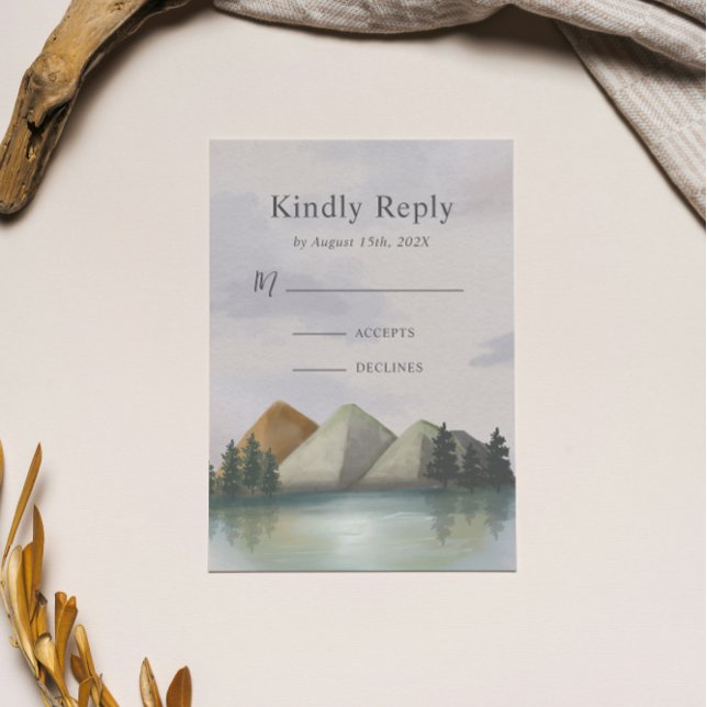 Rustic Mountain & Lake Evergreen Wedding OSA Kort (Skapare uppladdad)