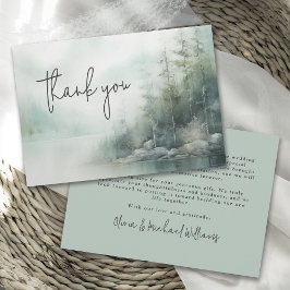 Rustic Mountain Lake Wedding Thank You Tack Kort