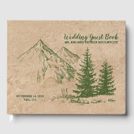 Rustic Mountain Range Bröllop Guestbook Gästböcker