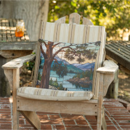 Rustic mountain range landscape stain glass  kudde