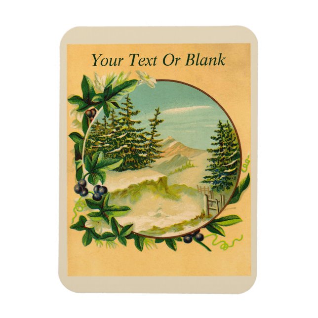 Rustic Mountain Scene Magnet (Vertikal)