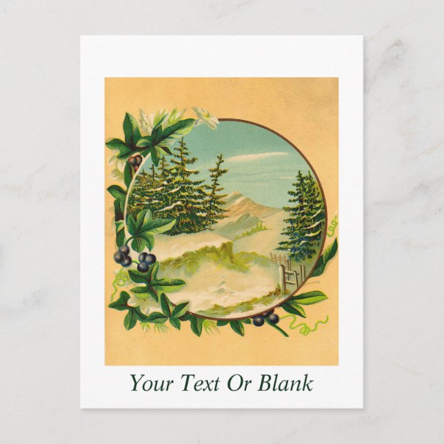 Rustic Mountain Scene Vykort (Framsida)