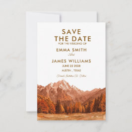 RUSTIC MOUNTAIN SIMPLE WEEDING INVITE SPARA DATUMET