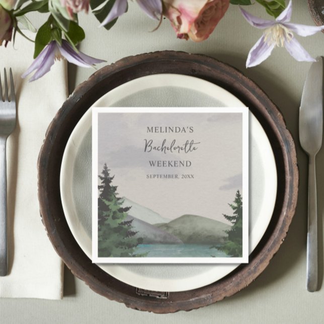 Rustic Mountain & Sjö Bachelorette Helg Pappersservett (Skapare uppladdad)