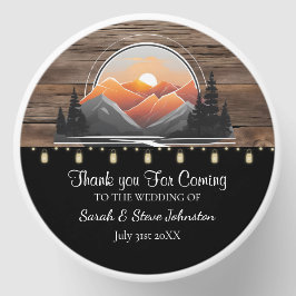 Rustic Mountain Valley Forest Sunset Wedding Favor