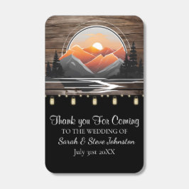Rustic Mountain Valley Forest Sunset Wedding Favor