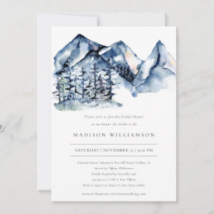 Rustic Mountain Watercolor Boho Möhippa Inbjudningar