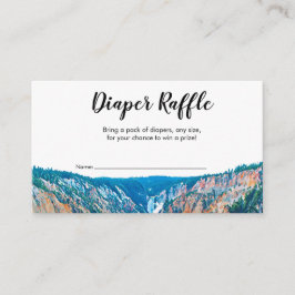 Rustic Mountain Waterfall Diaper Raffle Tilläggskort