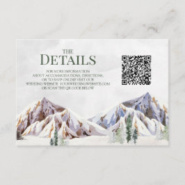 Rustic Mountain Wedding QR code Details Insert Tilläggskort