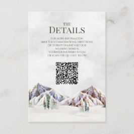 Rustic Mountain Wedding QR code Details Insert Tilläggskort