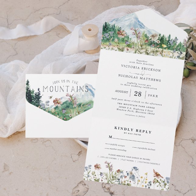 Rustic Mountain Wildblomma | Boho Bröllop (Skapare uppladdad)