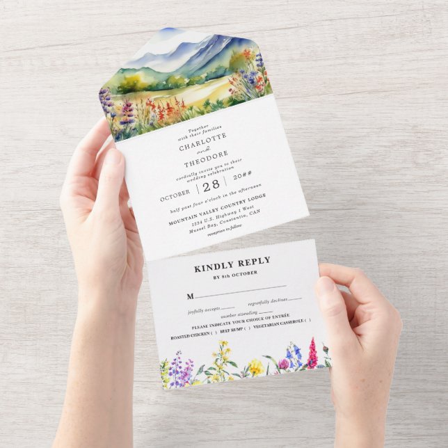 Rustic Mountain Wildblomma | Boho Bröllop (Tearaway)