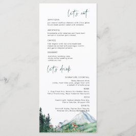 Rustic Mountain Wildblomma | Boho Bröllop Menu Meny