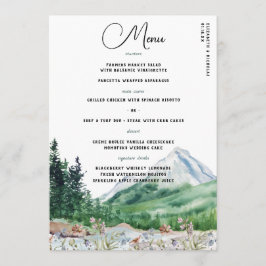 Rustic Mountain Wildblomma | Boho Bröllop Menu Meny
