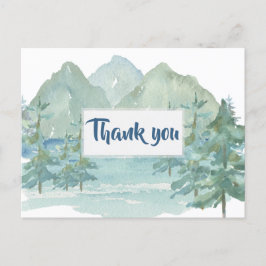 Rustic Mountains Äventyr Baby Shower Tack Vykort