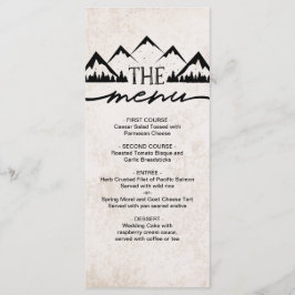 Rustic Mountains & Gräs Träd Bröllop Menu Meny