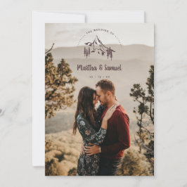 Rustic Mountains Landscape Romantic Photo Wedding Inbjudningar