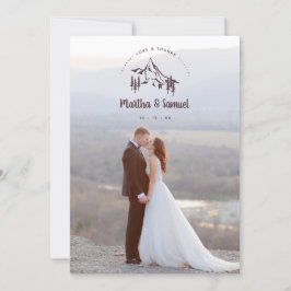 Rustic Mountains Landscape Romantic Photo Wedding Tack Kort