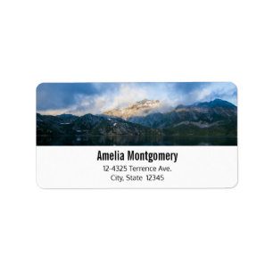 Rustic Mountains Nature Photo Adress Adressetikett