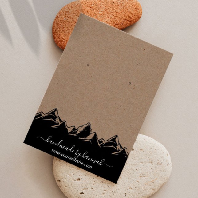 Rustic Mountains Skyline Handmade Earring Visning Visitkort (Skapare uppladdad)