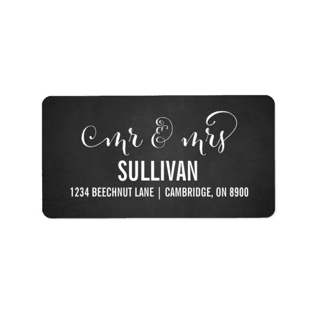 Rustic Mr. & Fru Script Bröllop Adressetiketter (Framsidan)