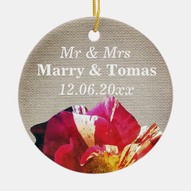 Rustic Mr & Mrs Save the date Ornament (Framsidan)