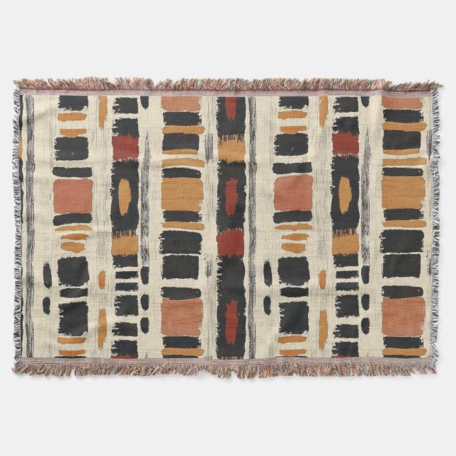Rustic Mudcloth Geometric Pattern (1) Filt (Framsidan)