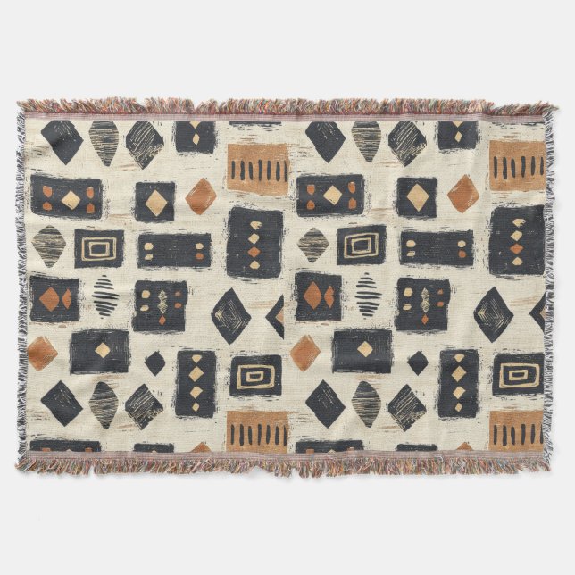Rustic Mudcloth Geometric Pattern (2) Filt (Framsidan)