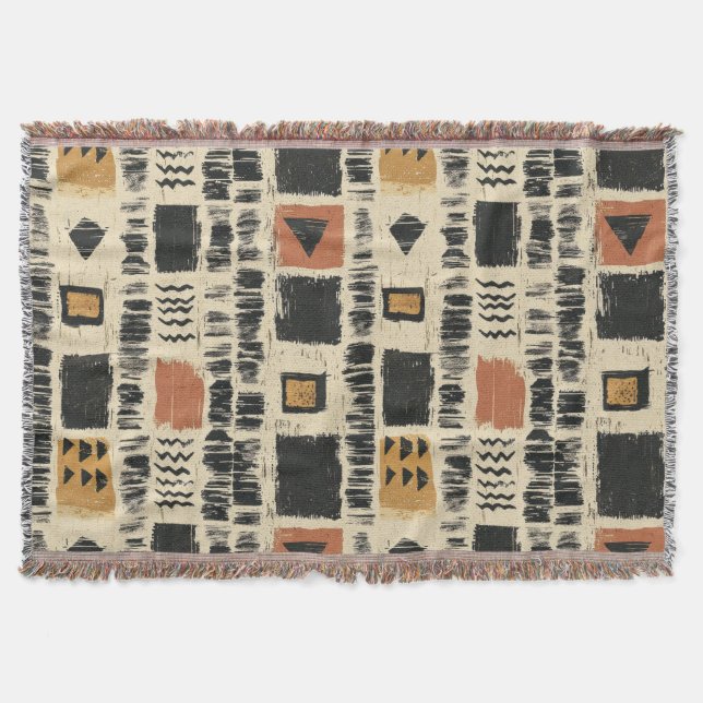 Rustic Mudcloth Geometric Pattern (3) Filt (Framsidan)