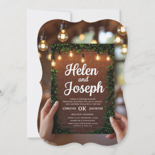 Rustic Multi-Event Brick Wall Wedding-inbjudan med