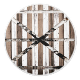 Rustic Multi Wood White & Brown Barn Door Knopp