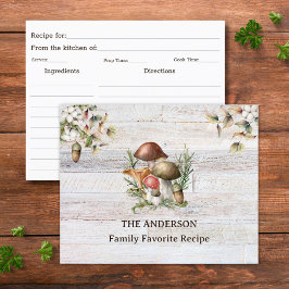 Rustic Mushroom and Löv Family Recipe Card