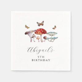 Rustic Mushroom Födelsedagsfest Pappersservett