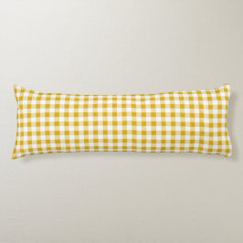 Rustic Mustard Gult Gingham Play Kroppskudde