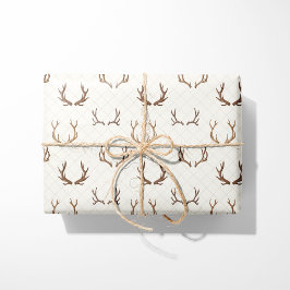 Rustic Mysigt Cabin Antlers Presentpapper