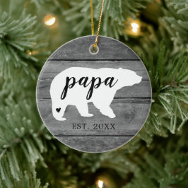 Rustic Namn Bear Heart Birance Julgransprydnad Keramik