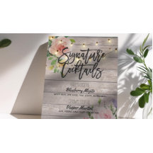 Rustic Namnteckning Cocktail Drink Menu Bröllop De