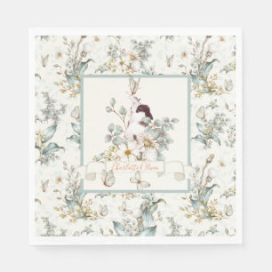 Rustic Nån Bunny är en Blommigt Girl Cottagecore Pappersservett