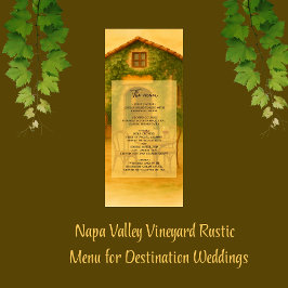 Rustic Napa Valley Vineyard Golden Bröllop Middag Program
