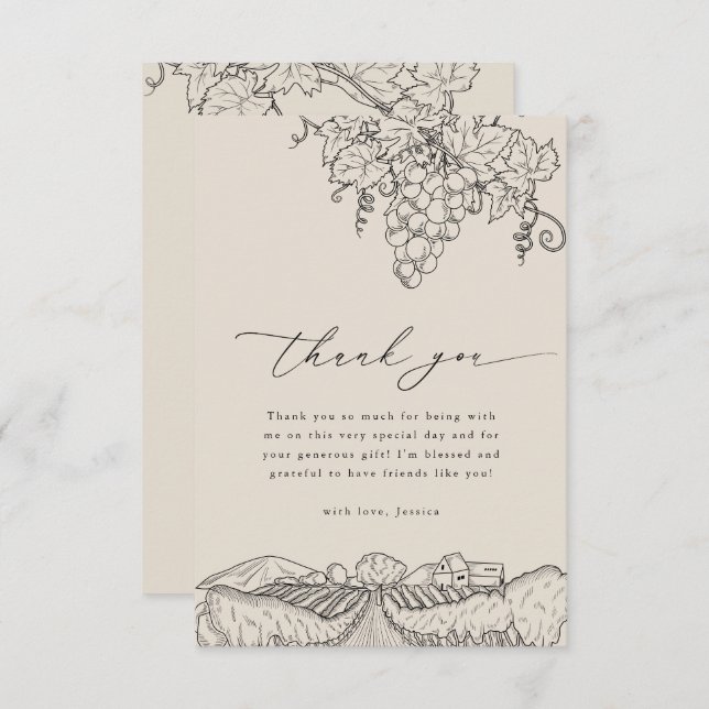 Rustic Napa Valley Vineyard Winery Möhippa  Tack Kort (Fram/baksida)