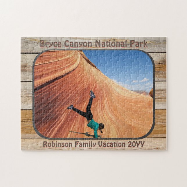 Rustic National Park Anpassningsbar Photo Family V Pussel (Horisontell)