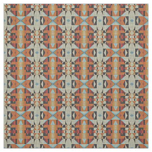 Rustic Native Indian Cabin Mosaic Mönster Tyg