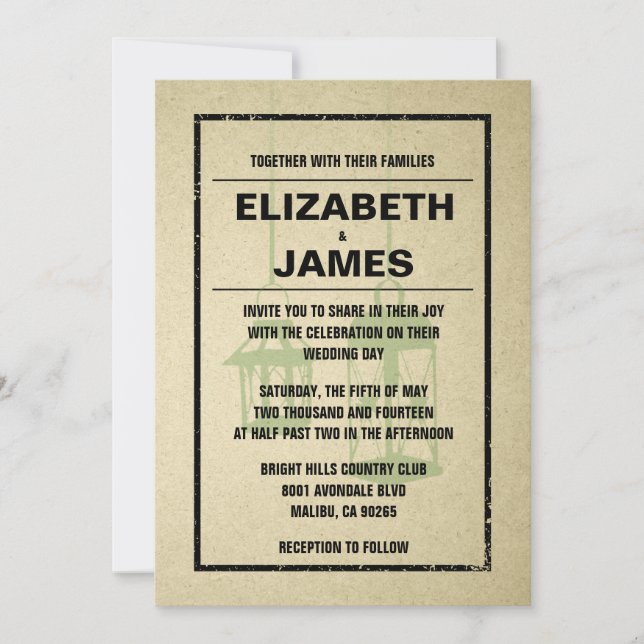 Rustic Nattljusbröllop - inbjudningar (Framsida)